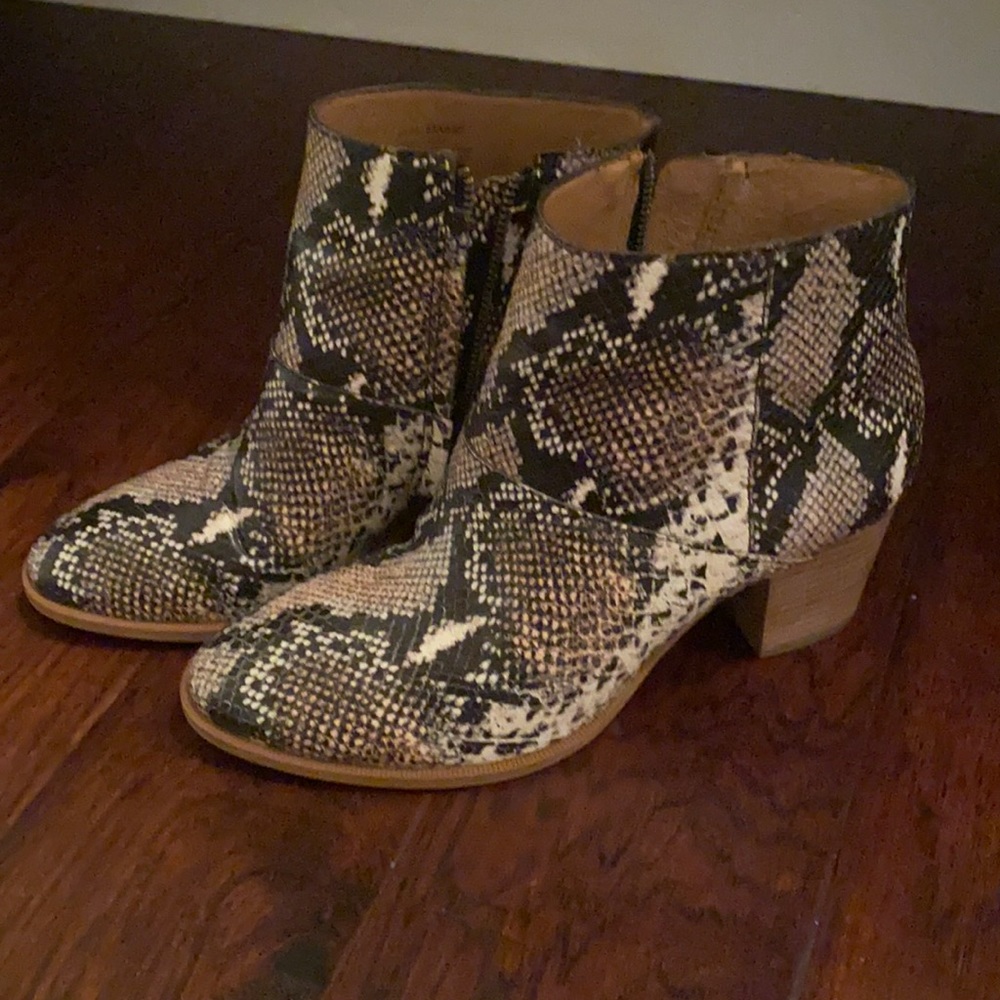 Madewell snakeskin booties